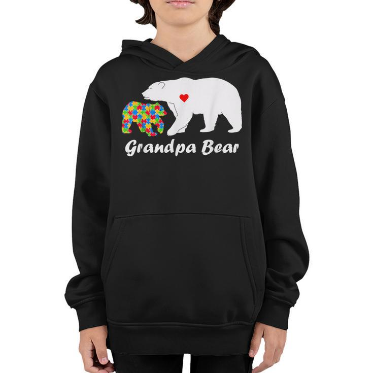 Grandpa Bear Autism Awareness Pop Pop Love Support Kids  Youth Hoodie