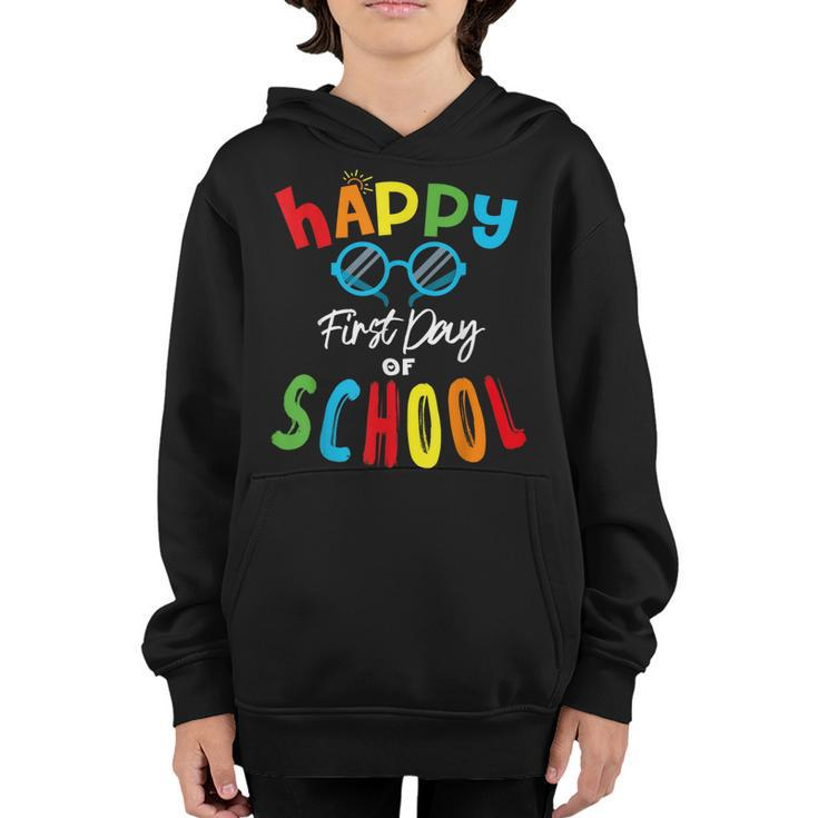 Happy First Day Of School Boys Girls Teachers Back To School Youth Hoodie