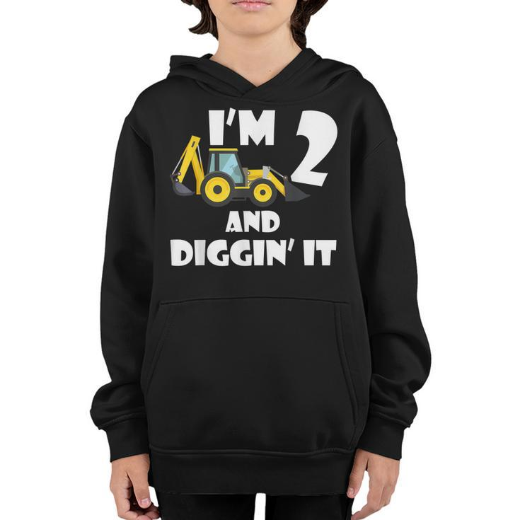 Im Two Kids Toddler 2 Years Old Birthday 2Nd Birthday   Youth Hoodie