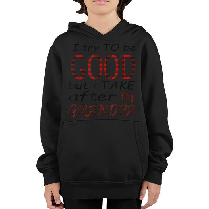 Kids I Try To Be Good But I Take After My Grandpa Grandchild  Youth Hoodie