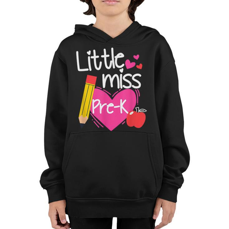 Little Miss Pre-K First Day Of Hello Pre-K Girls  Youth Hoodie