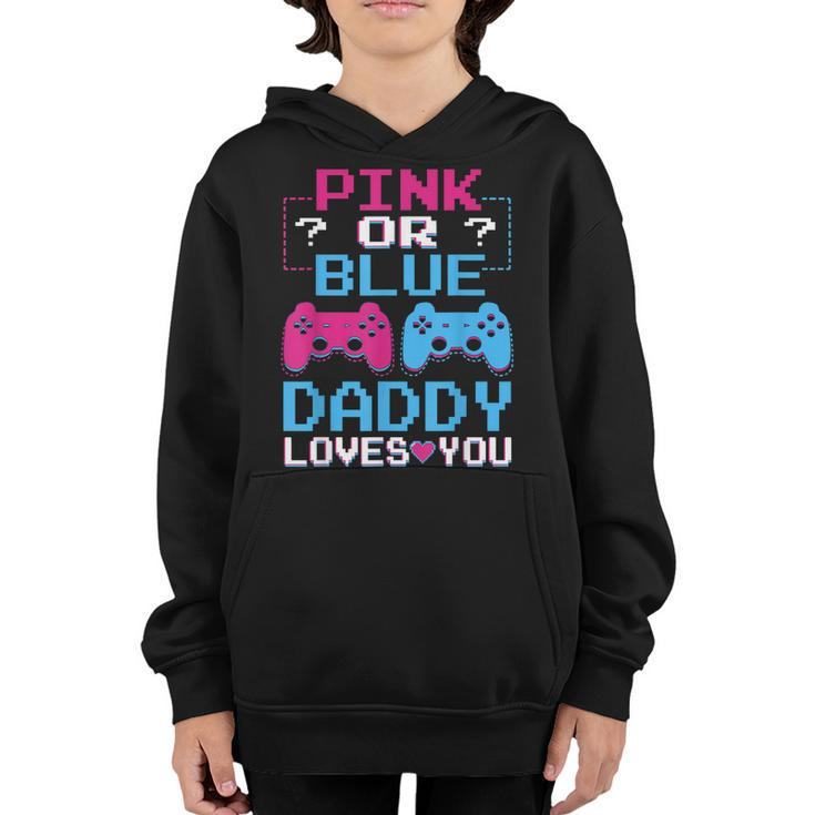 Pink Or Blue Gender Reveal Video Game Dad Gamer Daddy Baby  Youth Hoodie