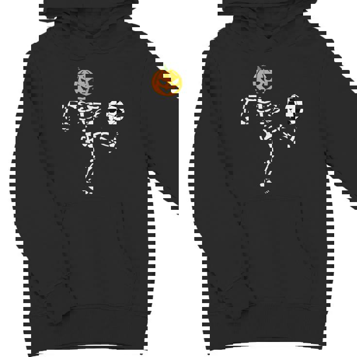 Pumpkin Skeleton Soccer Player Halloween Boys Soccer Youth Hoodie