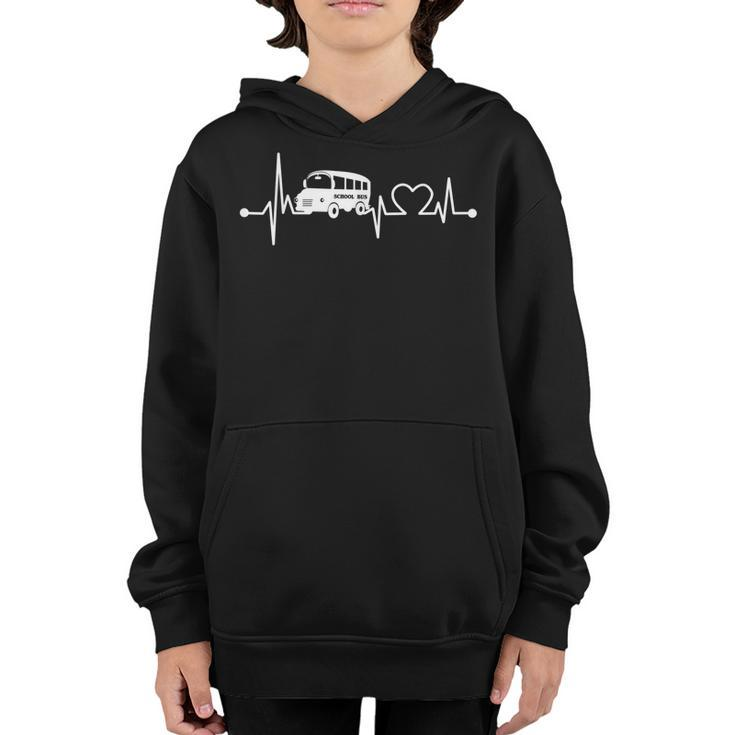 School Bus Driver Heartbeat  Funny Cool Loves Gift Youth Hoodie