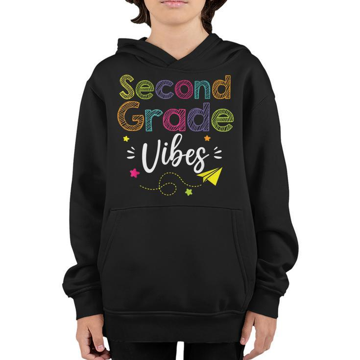 Second Grade Vibes Back To School Retro 2Nd Grade Teachers  Youth Hoodie