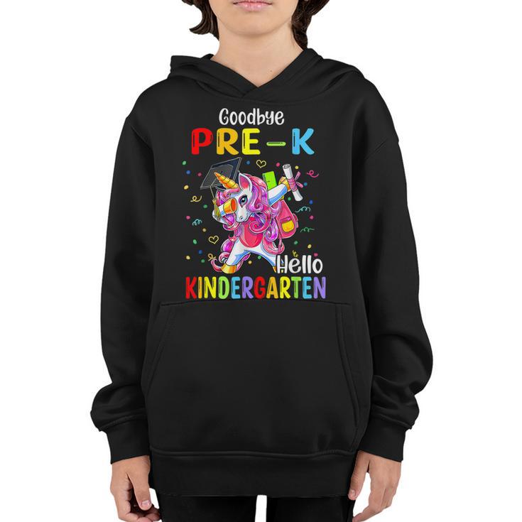 Unicorn Goodbye Pre K Hello Kindergarten Last Day Of School Youth Hoodie