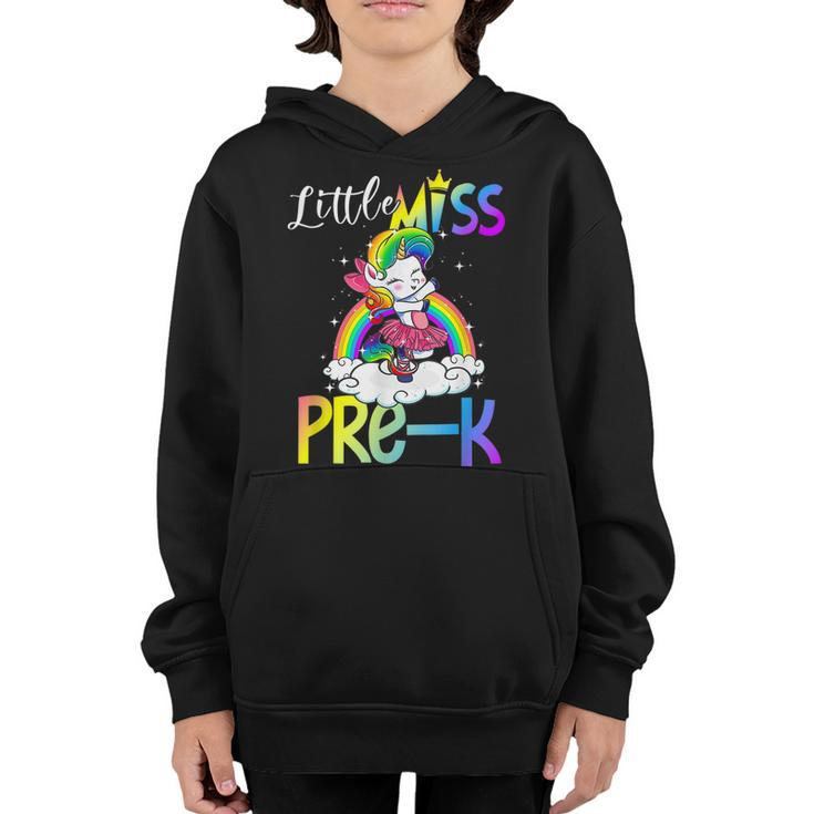 Unicorn Little Miss Pre-K Student Back To School Girls  Unicorn Funny Gifts Youth Hoodie