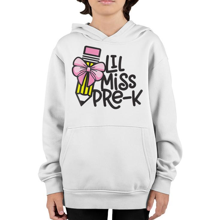 First Day Of Little Miss Pre K Back To School Student Girl  Youth Hoodie