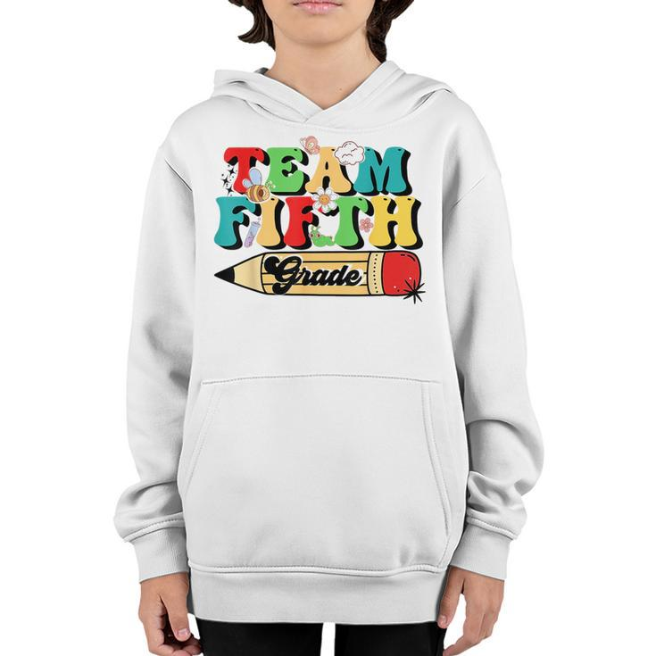 Groovy Team 5Th Grade First Day Of School Back To School  Youth Hoodie
