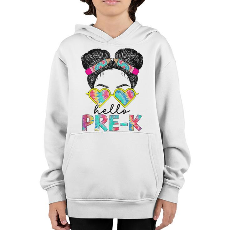 Hello Pre-K Little Miss Pre-K Daughter Back To School 2022  Funny Gifts For Daughter Youth Hoodie