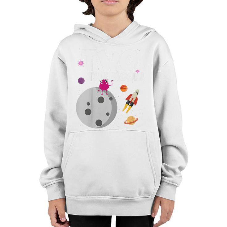 Kids Outer Space Birthday Party Gift 2 Year Old Two The Moon  Youth Hoodie