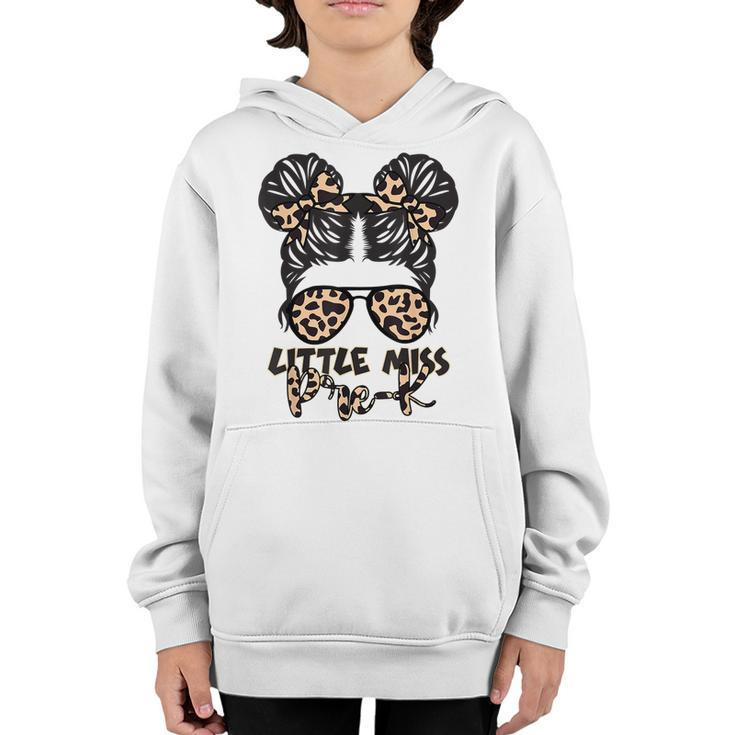 Leopard Little Miss Pre-K Messy Bun Teacher And Child  Gifts For Teacher Funny Gifts Youth Hoodie