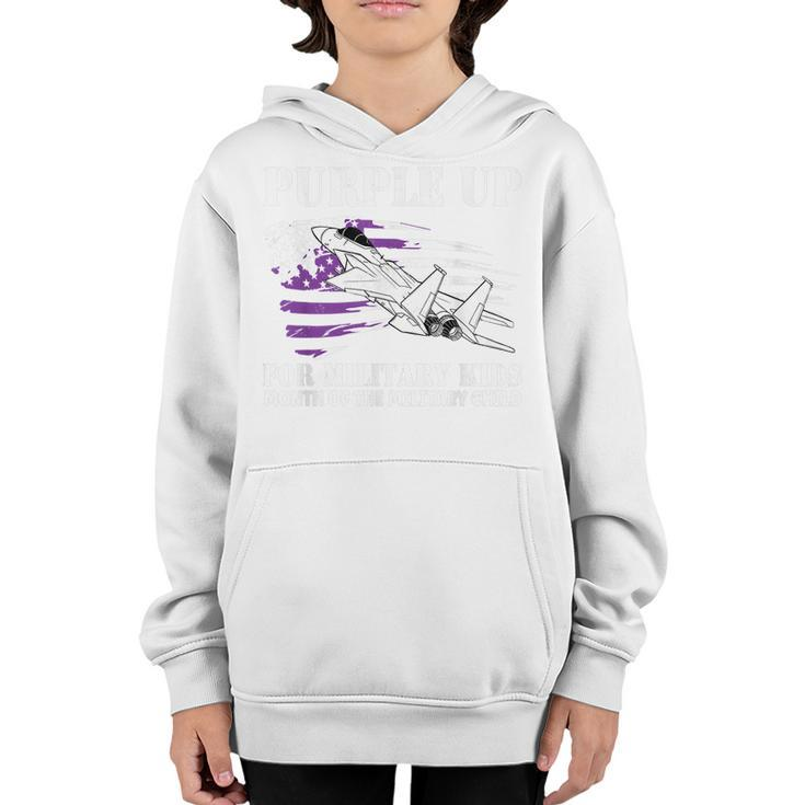 Purple Up For Military Kids Air Force Military Child Month Youth Hoodie