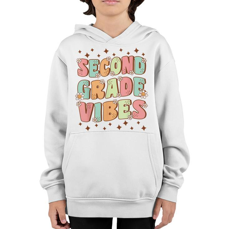 Second Grade Vibes 2Nd Grade Team Retro First Day Of School  Retro Gifts Youth Hoodie