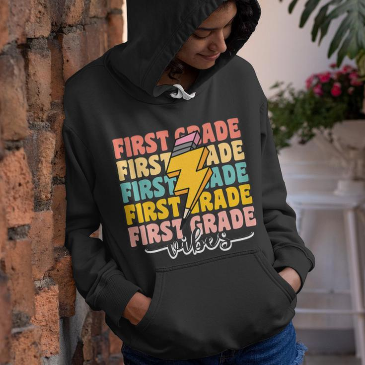 1St Grade Vibes Boy Girl Back To School Letter Graphic Youth Hoodie