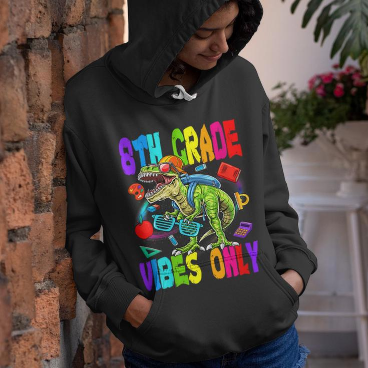 8Th Grade Vibes Only Dinosaur Sunglasses Back To School Dinosaur Gifts Youth Hoodie