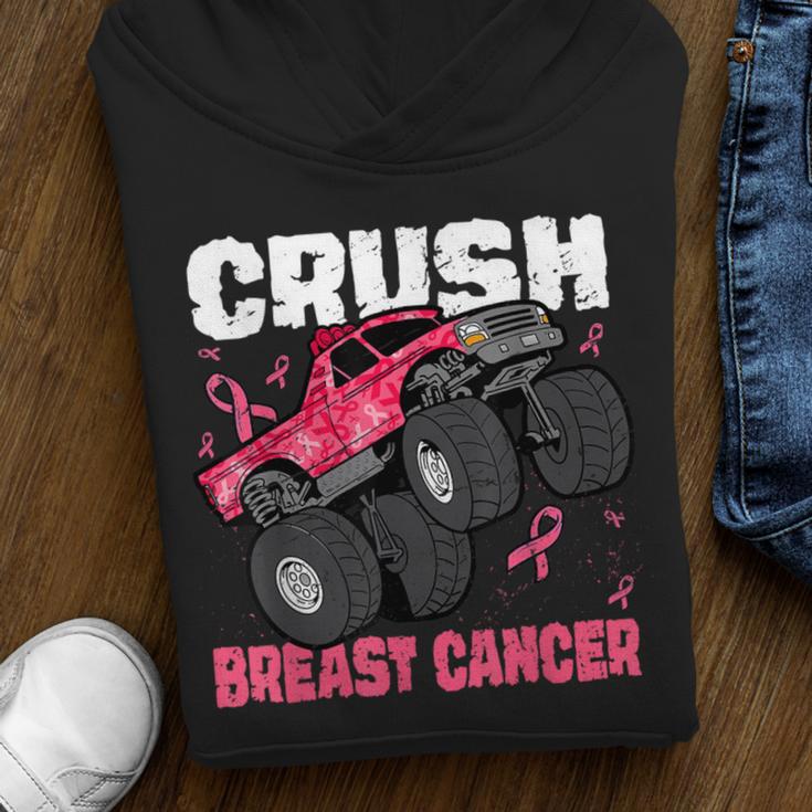 Crush Breast Cancer For Boys Toddlers Monster Truck Youth Hoodie