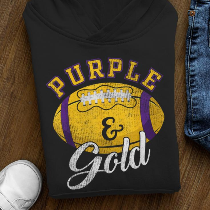Football Game Day Purple And Gold Costume For Football Lover Youth Hoodie