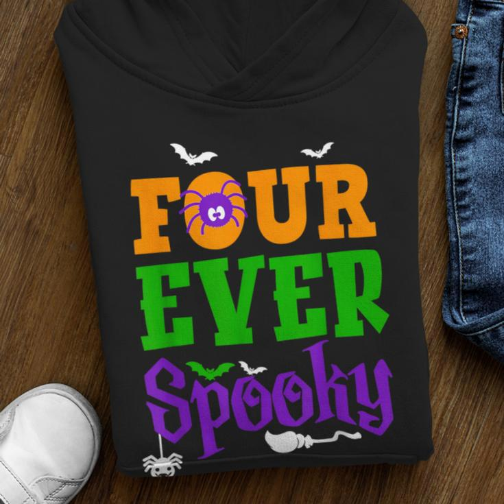 Four Ever Spooky Halloween 4Th Birthday Party 4 Year Old Boy Youth Hoodie