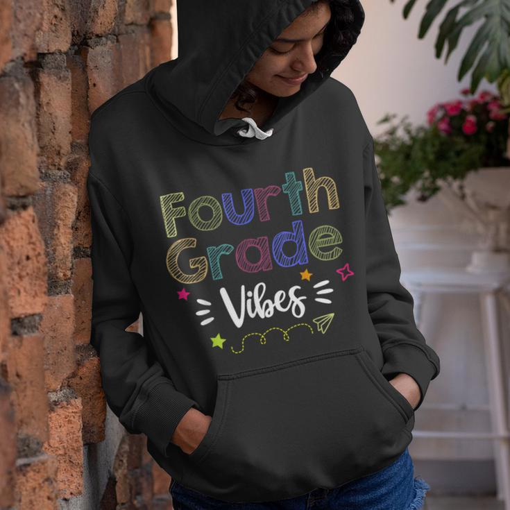 Fourth Grade Vibes Back To School Retro Retro Gifts Youth Hoodie