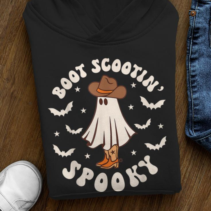 Cowboy Ghost Boot Scooting Spooky Western Halloween Youth Hoodie