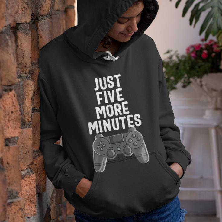 Funny Just Five More Minutes Gamer Gaming Quote Youth Hoodie