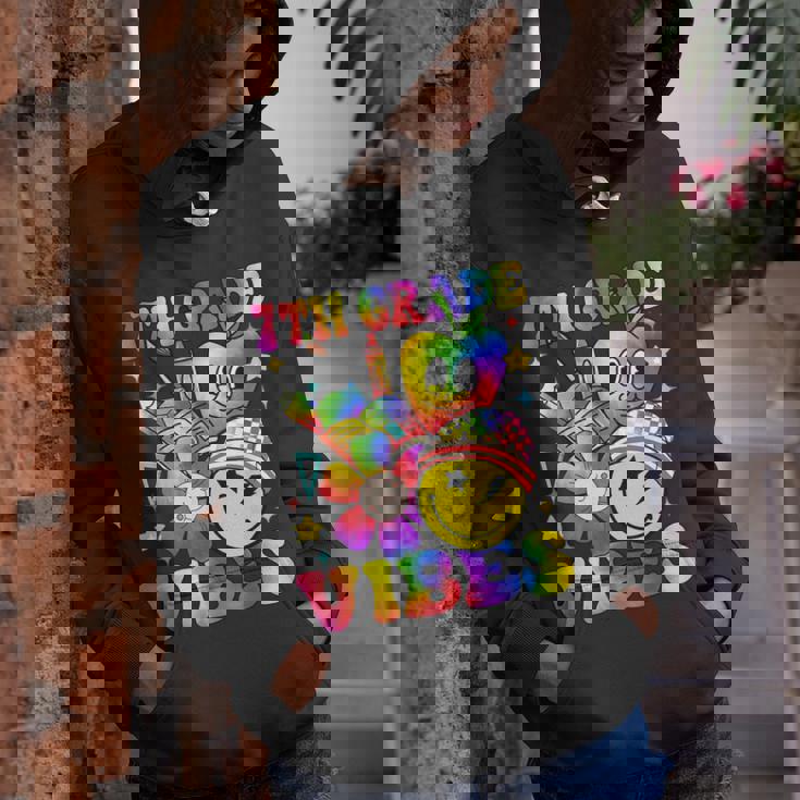 Groovy 7Th Grade Vibes Tie Dye Boys Girls Back To School Groovy Gifts Youth Hoodie