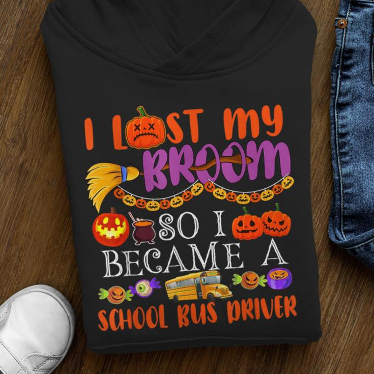 I Lost My Broom So I Became A School Bus Driver Halloween Youth Hoodie