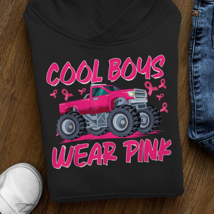 Monster Truck Cool Boys Wear Pink Breast Cancer Awareness Youth Hoodie