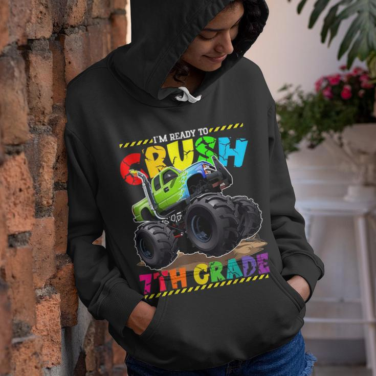 Monster Truck Im Ready To Crush 7Th Grade Back To School Youth Hoodie