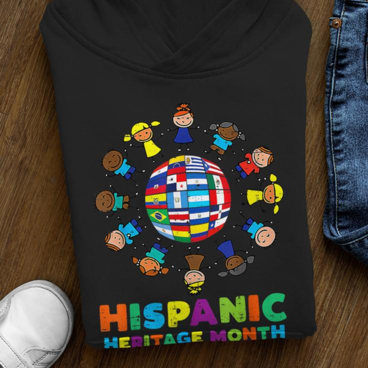 Hispanic Heritage Month Around Globe Hispanic Flags Boys Youth Hoodie