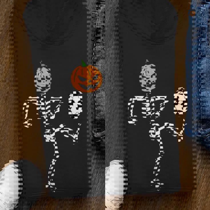 Pumpkin Skeleton Soccer Player Halloween Boys Soccer Youth Hoodie