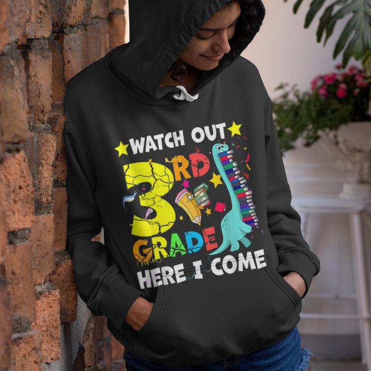 Watch Out 3Rd Grade Here I Come Dinosaur Back To School 3Rd Grade Gifts Youth Hoodie