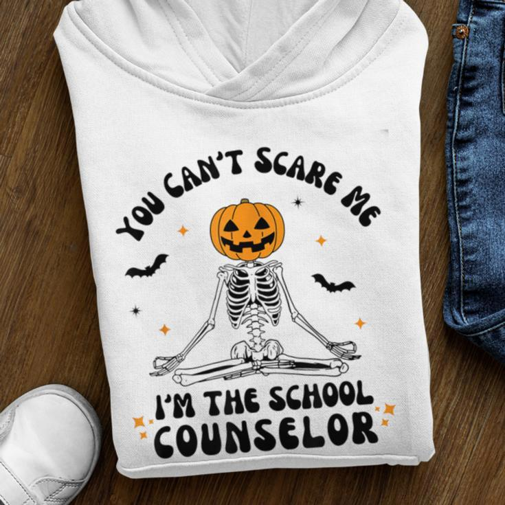 You Cant Scare Me Im The School Counselor Halloween Skeleton Youth Hoodie