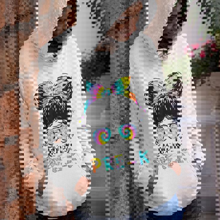 First Day Of Little Miss Pre K Back To School Tie Dye Youth Hoodie