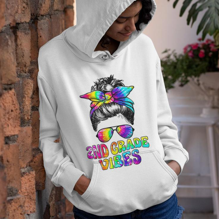 Second Grade Vibes - 2Nd Grade Messy Bun 1St Day Of School Bun Gifts Youth Hoodie