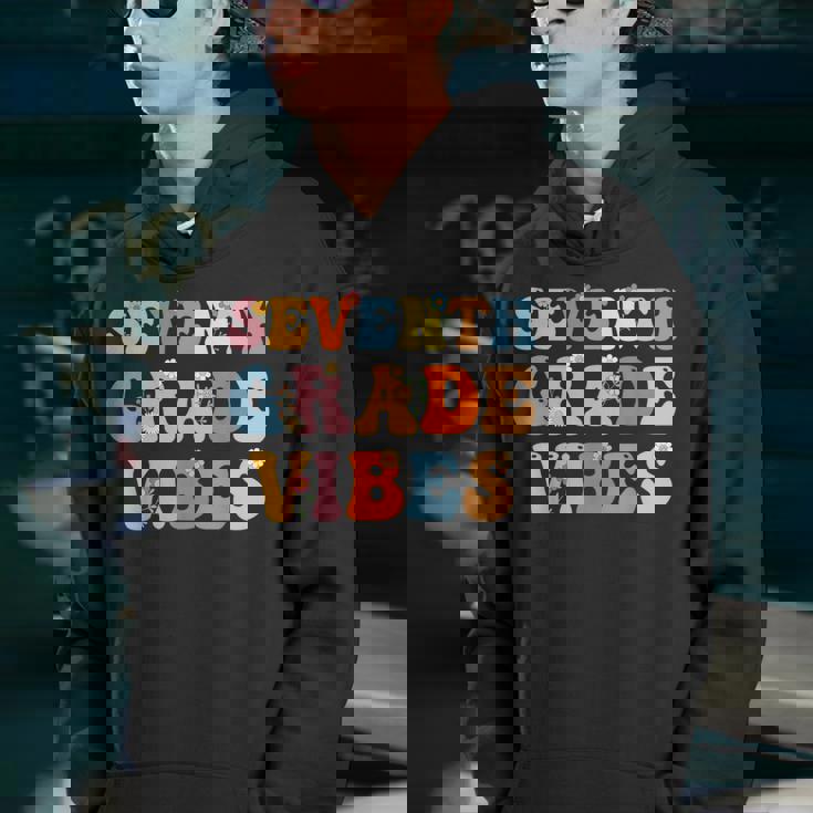 7Th Grade Vibes Groovy 7Th Grade Team 1St Day Of School Groovy Gifts Youth Hoodie