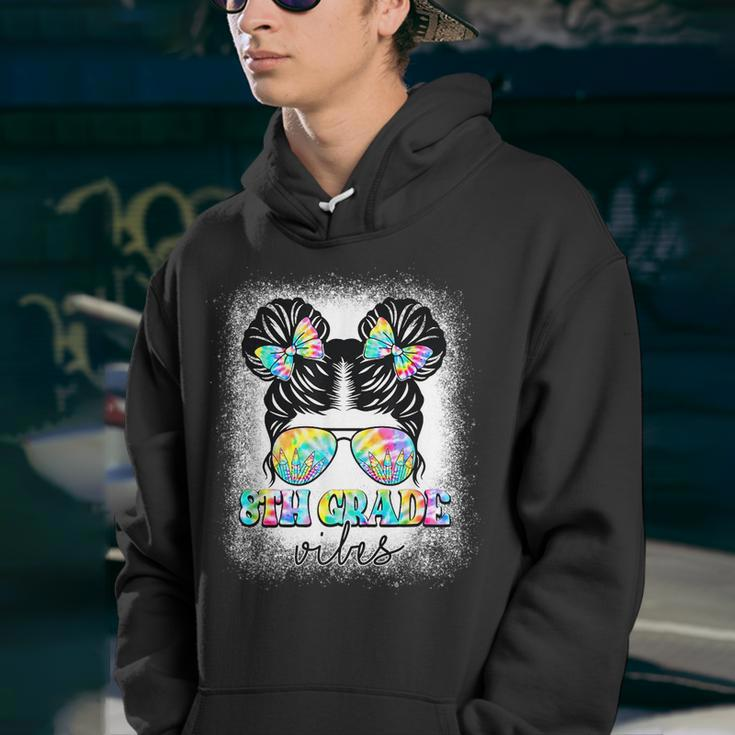 8Th Grade Vibes Messy Hair Bun Girl Back To School First Day Youth Hoodie