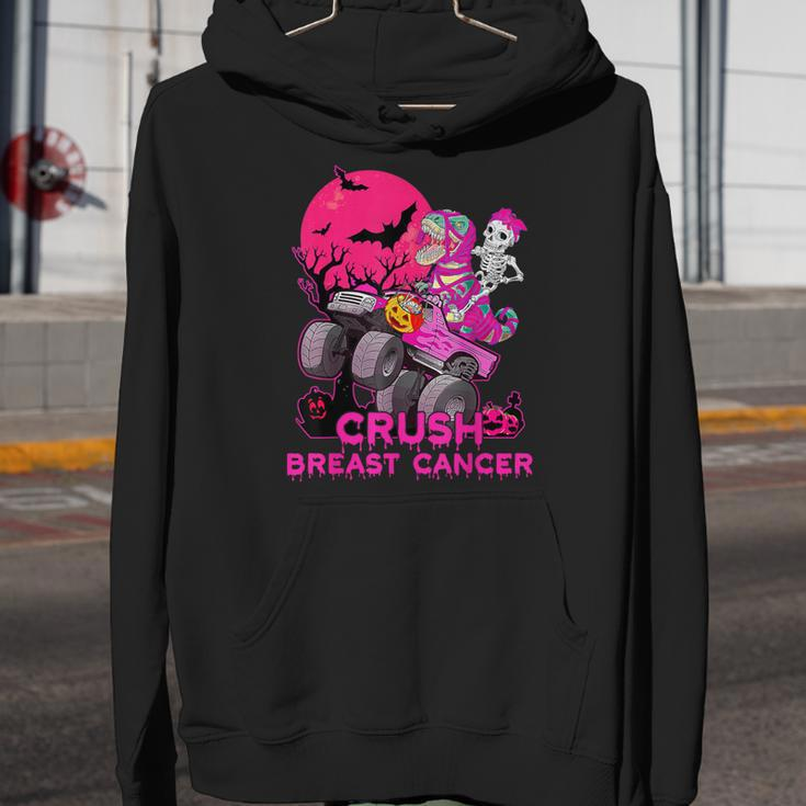 Crush Breast Cancer Skeleton Monster Truck Halloween Boy Kid Youth Hoodie