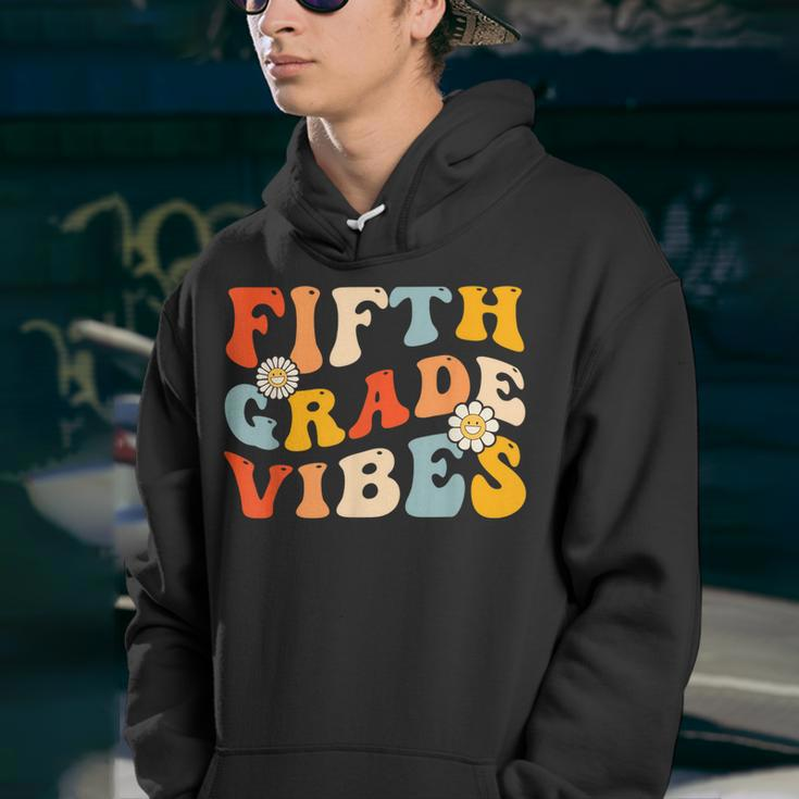 First Day Of 5Th Grade Vibes Back To School Teachers Groovy 5Th Gifts Youth Hoodie