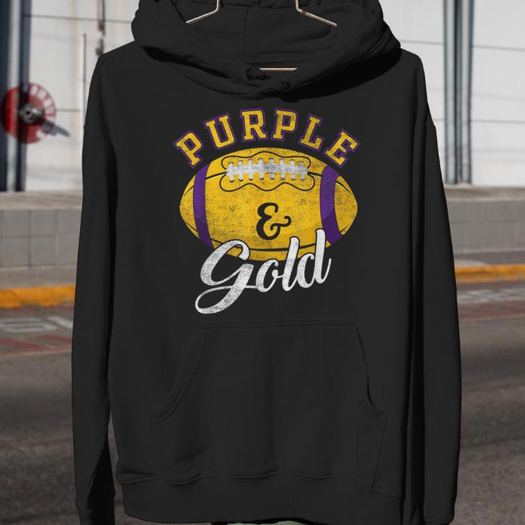 Football Game Day Purple And Gold Costume For Football Lover Youth Hoodie