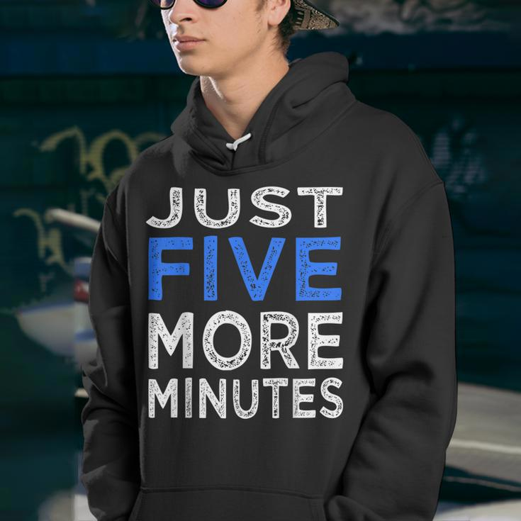Funny Gamer Quote Player Just Five More Minutes Graphic Youth Hoodie