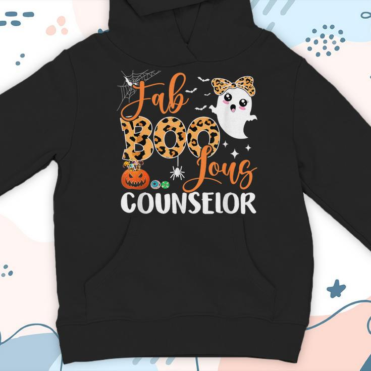 Leopard Fab Boo Lous Counselor School Ghost Halloween Youth Hoodie