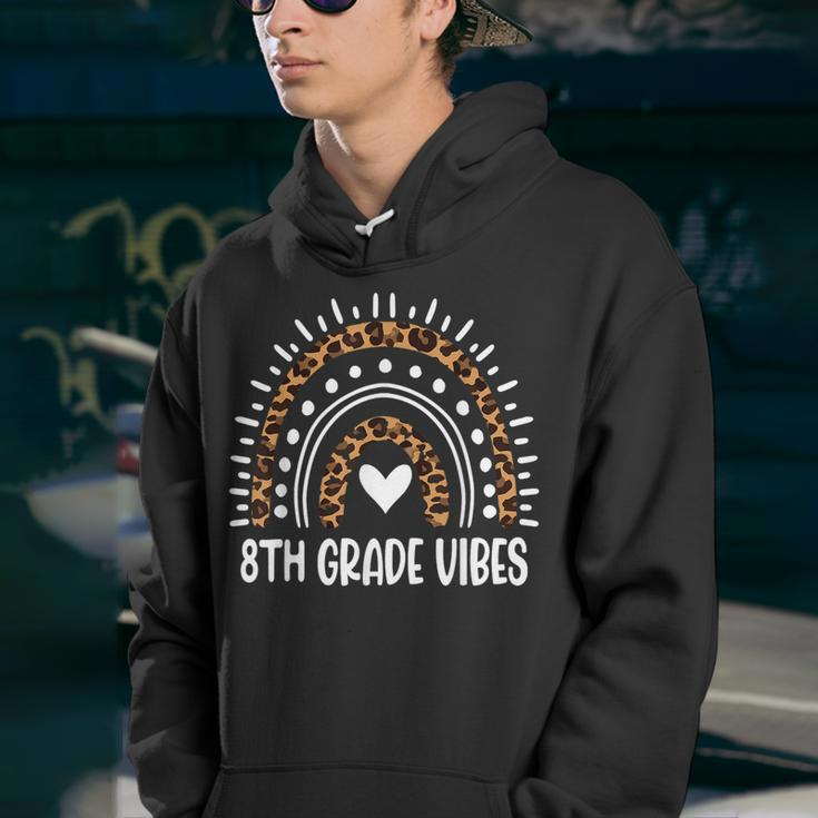 Leopard Rainbow Eighth 8Th Grade Vibes Back To School Adult Rainbow Gifts Youth Hoodie