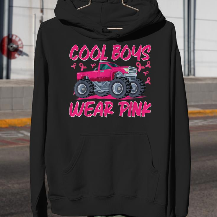 Monster Truck Cool Boys Wear Pink Breast Cancer Awareness Youth Hoodie