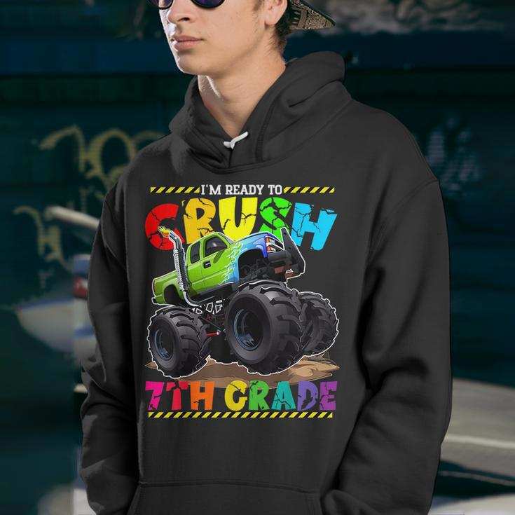 Monster Truck Im Ready To Crush 7Th Grade Back To School Youth Hoodie
