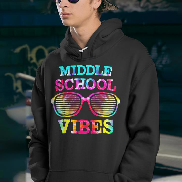 Tie Dye Middle School Vibes Teacher Student Back To School Gifts For Teacher Funny Gifts Youth Hoodie