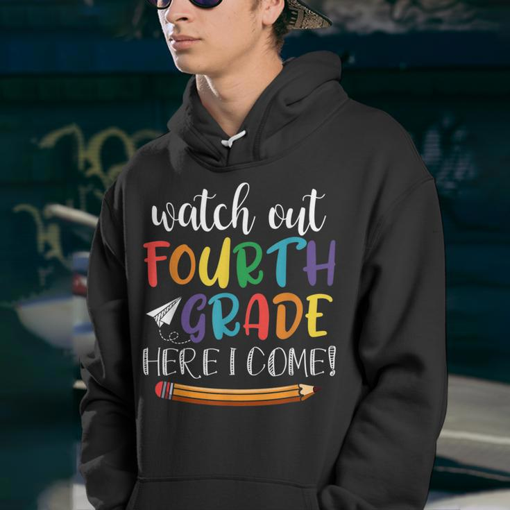 Watch Out Fourth Grade Here I Come Back To School 4Th Grade Youth Hoodie