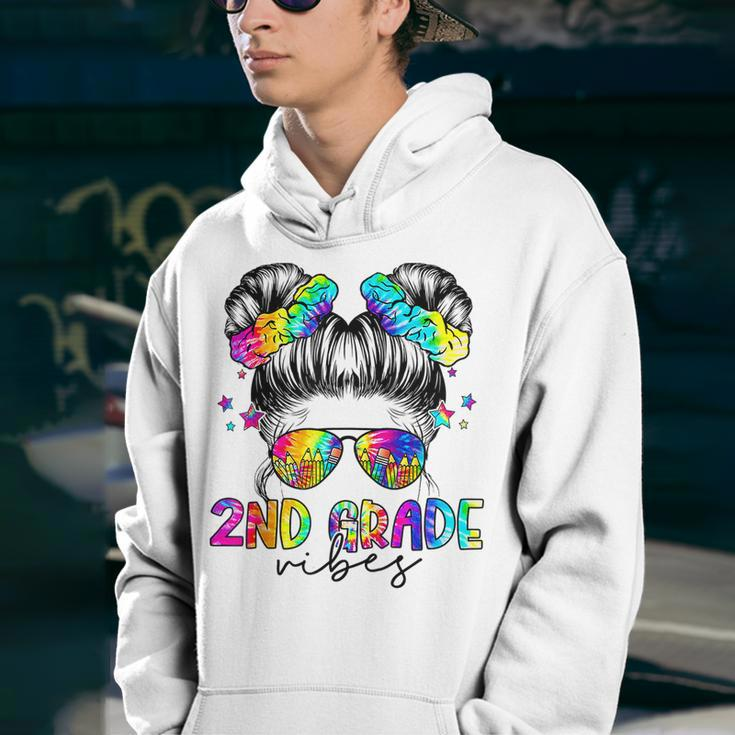 2Nd Grade Vibes Messy Bun Girl - Second Grade Back To School Bun Gifts Youth Hoodie