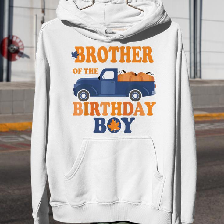 Brother Of The Pumpkin Truck 1St Birthday Boy Family Youth Hoodie